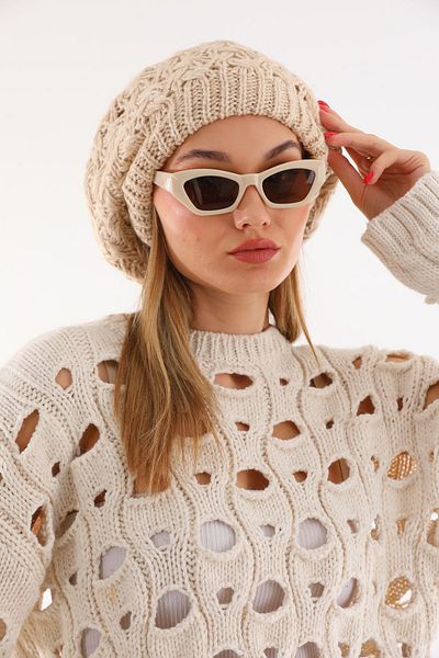 Ritagarcia Double Layer Beige Women's Painter Beret