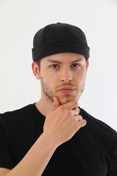 Ritagarcia Stamp Anthracir Patterned Retro Hip-hop Skullcap Hat