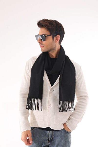 Ritagarcia Μαύρο κασκόλ Unisex με απαλή υφή