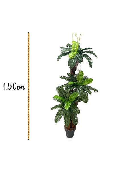 VEAL STORE 150 cm 3 Dallı 45 Yapraklı Dallı Yapay Ağaç Palmiye Areka