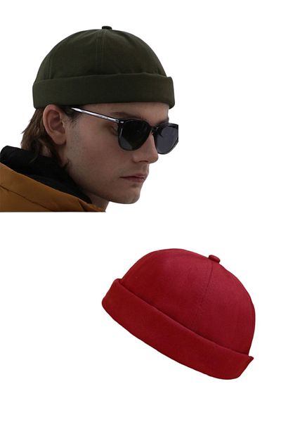 Ritagarcia Adjustable Burgundy-khaki Retro Skullcap Summer Set of 2