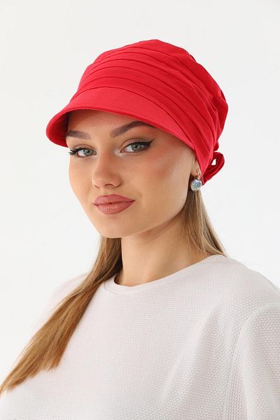 Ritagarcia Red Shielded Bandana Visor with Safari Tie