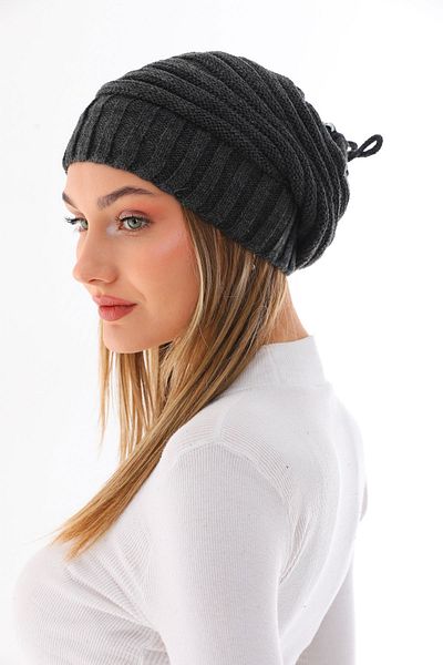 Ritagarcia Women's Stringed Anthracite Beret
