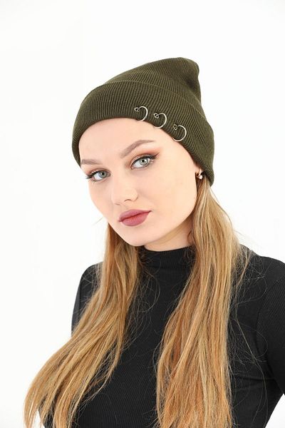 Ritagarcia Women's Khaki Piercing Winter Beret