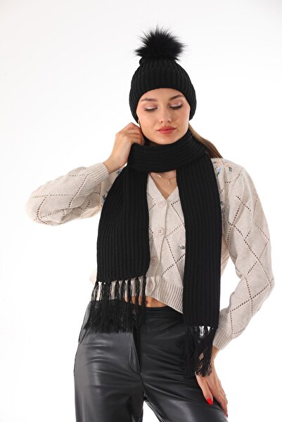 Ritagarcia Чорна шапка з помпонами та шарф Селонік
