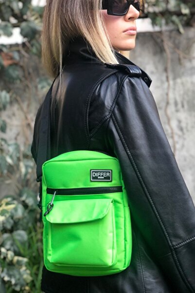 Differ Studio Geantă de umăr și crossbody verde neon unisex