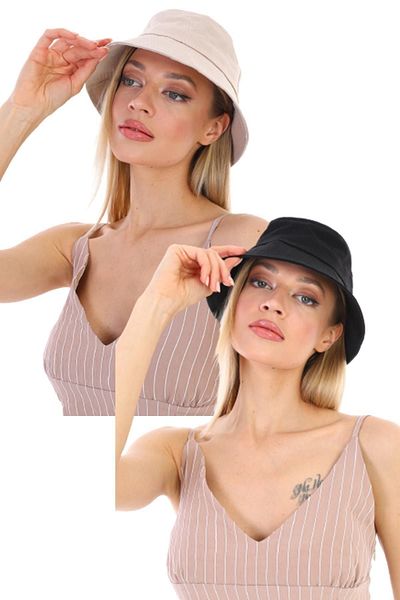 Ritagarcia Women's Fisherman Beige-black Bucket Bucket 2nd Pack Hat