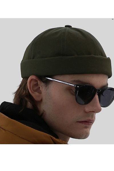 Ritagarcia Adjustable Khaki-black Retro Skullcap Summer Set of 2