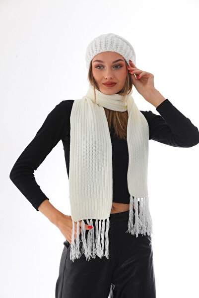 Ritagarcia Товстий в'язаний комплект шапки і шарфа з помпонами