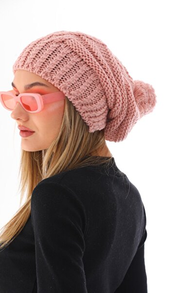 Ritagarcia Σετ Beanie Φουλάρι Πούδρα Πλεκτό Πούδρα