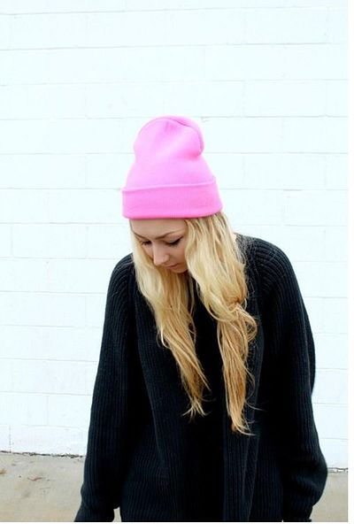 Ritagarcia Unisex Winter Dark Pink Folded Beret