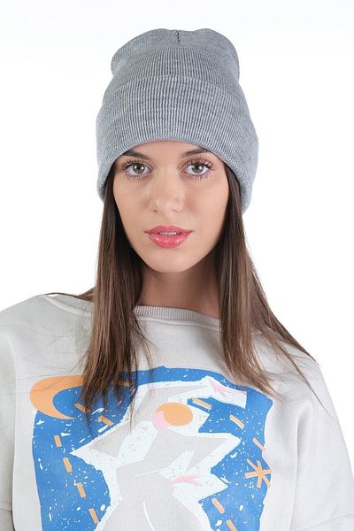 Ritagarcia Gray Knitwear Basic Women's Beret - Plain Folded