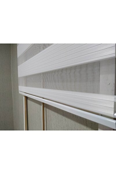 storyperde Geniş Pliseli Beyaz Zebra Perde ( Etek Düz )