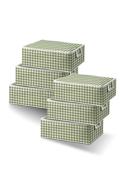 Global Ersat 4 Pieces of Crow's Feet Patterned Large Size Jars, Green Color Set