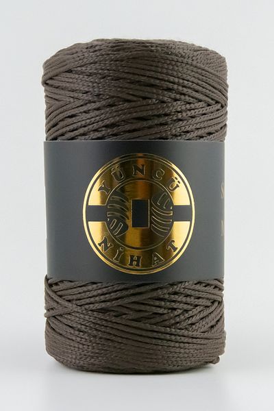 Yüncü Nihat 200 gr - 200 Mt - 2,5 mm Bitter Brown (651) Πολυεστερική τσάντα μακραμέ νήμα Σχοινί Supla Σχοινί πλεξίματος