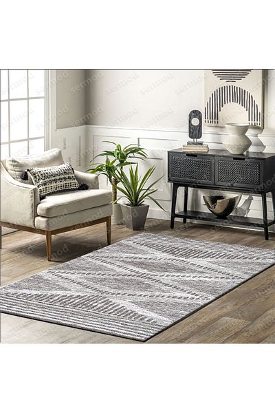 Sermod 120- Gray Modern Sponge Elastic Carpet Cover