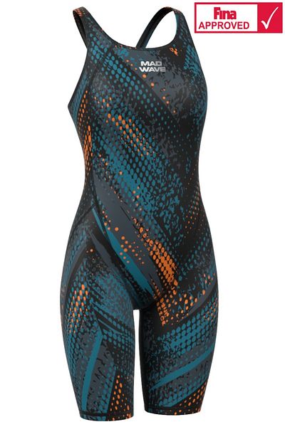 Mad Wave Women's Racing Swimsuit Revolution S6, Gray - Colorful - M/Uk28/70