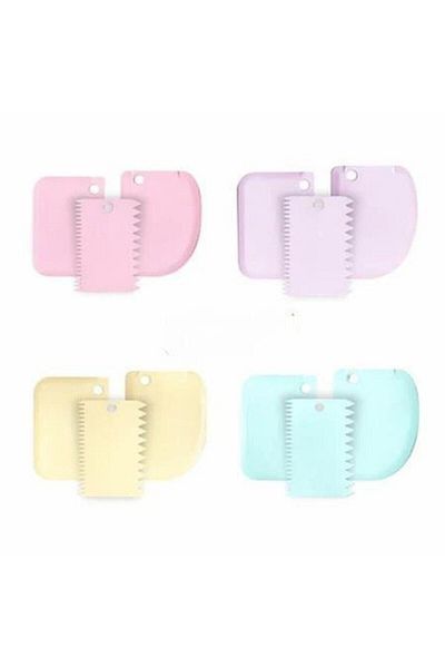 Alfa Plastic Dough Scraper Dough Cutter Whipped Comb Set of 3