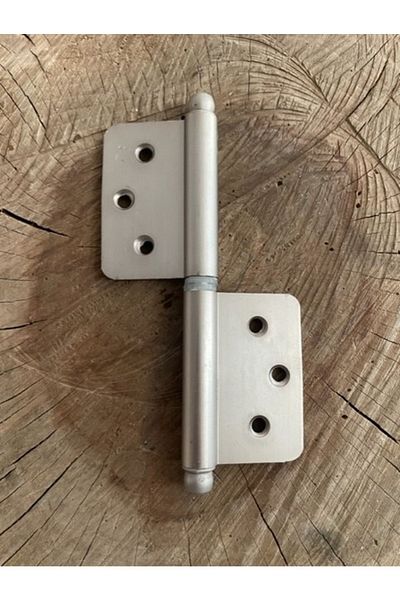GÜVEN 2 Years Metallic Direction Undecorated Hinge Panel Door Hinge - Aluminum Satin