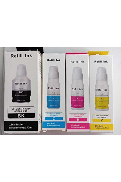 Canon Uyumlu Muadil Mürekkep Gı-40 G1420 G2420 G2460 G3420 G3460 4 Renk Mürekkep Set
