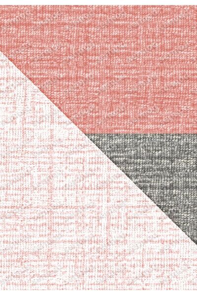 Sermod 91-süngerli Gri Tonlu Büyük Üçgen Geometrik Kaymaz Lastikli Halı Örtüsü