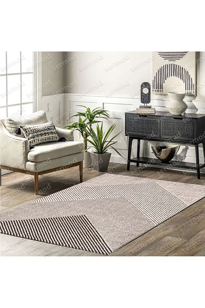 Sermod 109- Modern Brown Sponge Elastic Carpet Cover