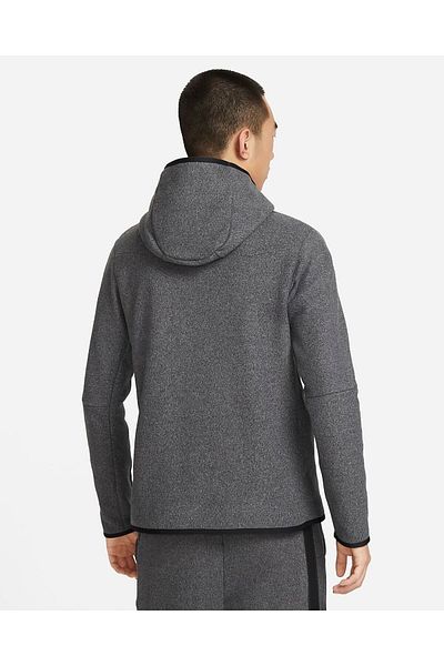 Nike Tech Fleece Gray Fleece Hoodie - Men's Winter Sweatshirt, Full-Zip