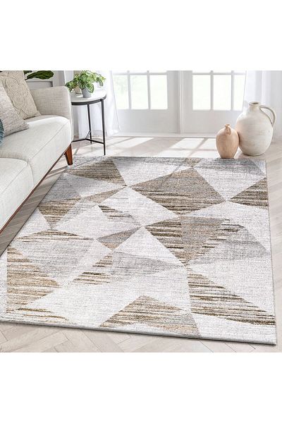 Sermod 105-sponge New Season Geometric Antique I Non-Slip Elastic Carpet Cover