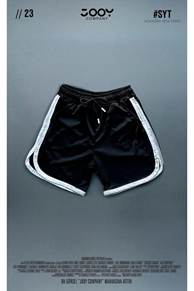 Jooy Company Siyah-Kırmızı File Basketbol Antreman Sporcu Şortu Çizgi Detaylı 2'li Set