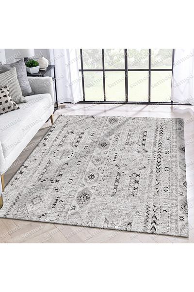 Sermod 119- Modern Gray Sponge Elastic Carpet Cover
