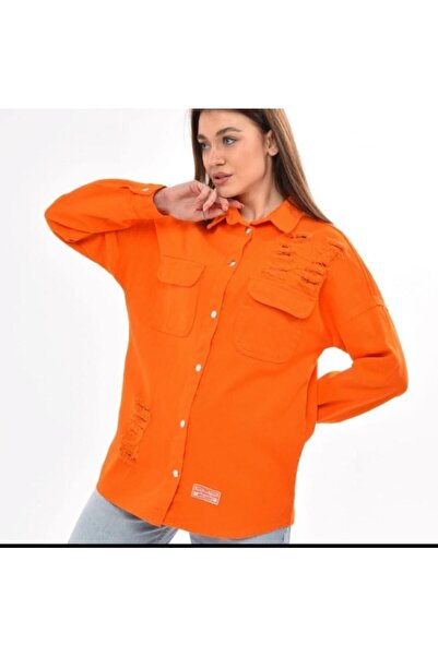 ESB Design Blugi de damă portocalii oversize învechiți - A36-011