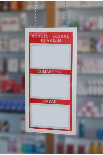 Ufuk Store Işıklı Nöbetçi Eczane Panosu (Zincirli Askılı)