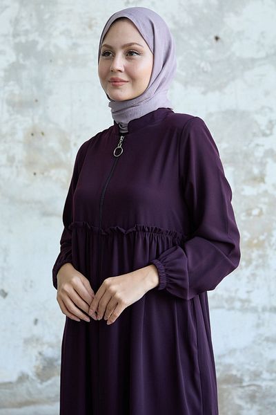 InStyle Plum Ferace - Gather with Tassel Detail on the Back