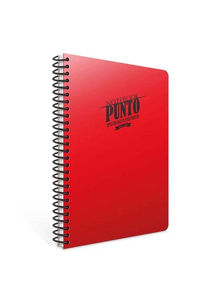 Gıpta Punto Spiral Red Plastic Cover 80 Sheets A4 Checkered Notebook