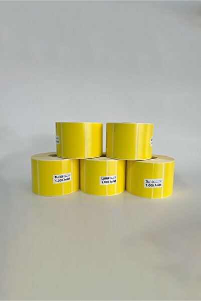 Tuna 40x58 Sarı Termal Rulo Etiket 1000'lik Sarım 5 Adet
