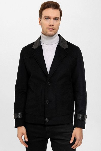 Deriderim Black Lupan Stamp Fabric Men's Jacket