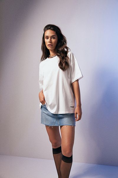 Bases Tricou oversize cu mânecă scurtă de bază premium, 100% bumbac