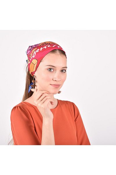 Deriderim Ikigai City Series Göbeklitepe Desen de mână colorat multifuncțional colorat pătrat 45x45 Bandana