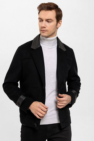 Deriderim Black Lupan Stamp Fabric Men's Jacket
