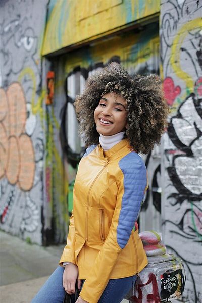 Deriderim Ikigai Dubai Printed Women's Genuine Leather Jacket