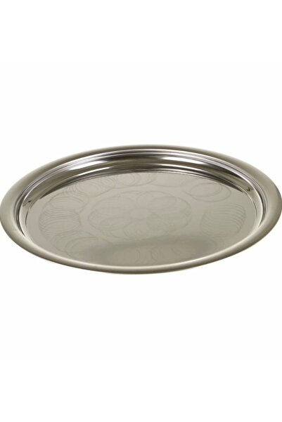 NESS AVM Paslanmaz Krom Yer Sofrası Sini Dolgun 77 Cm Tepsi