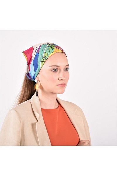 Deriderim Ikigai City Series Doha Design special Desen de mână Culoare Multifuncțional Color Pătrat 45x45 Bandana