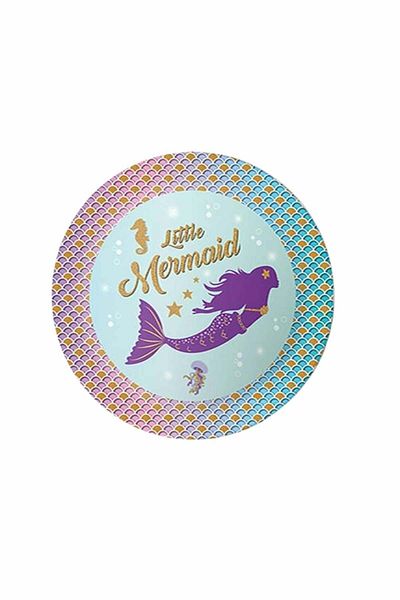 Happyland Mermaid 8-Piece Cardboard Plate - 23 Cm