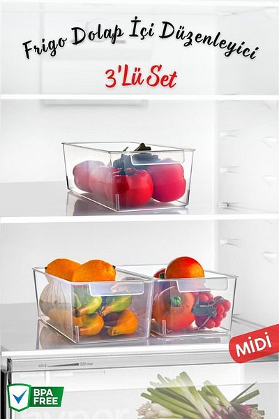 Nandy Home 3 Pieces Frigo Midi Refrigerator - In-Cabinet Organizer