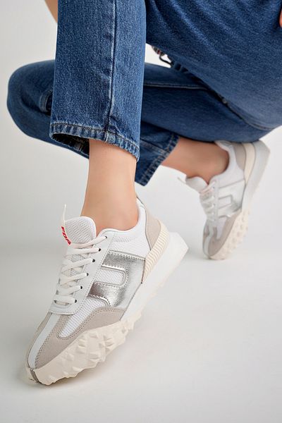 Freemax Pantofi sport ortopedici unisex alb argintiu