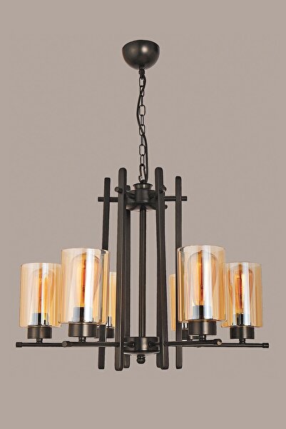 Avize çarşısı Eldemo 6 Kollu Avize Siyah