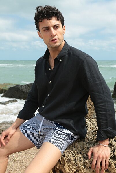 Whitefin Linen Shirt - Black