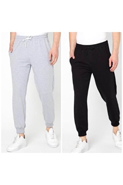 yx yustex sport Ψηλόμεσο ελαστικό μαύρο και γκρι Jogger Sweatpants