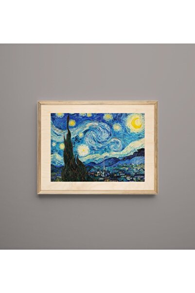 Van Gogh Yıldızlı Gece Ahşap Tablo
