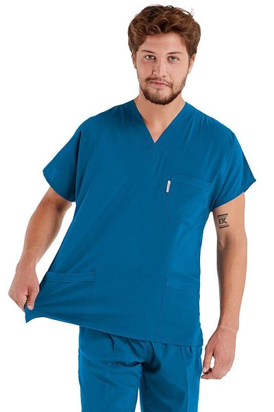 Alsancak Üniforma Men's Petrol Green Flex Lycra Thin Fabric Surgical Doctor Nurse Jersey Suit